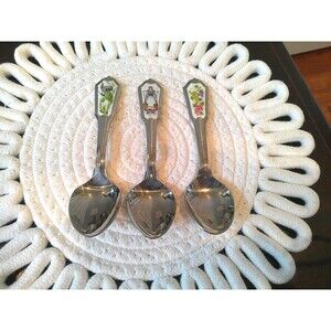 Avon Hospitality Demitasse Spoons (3) 1985 Germany, Scotland, and Italy .